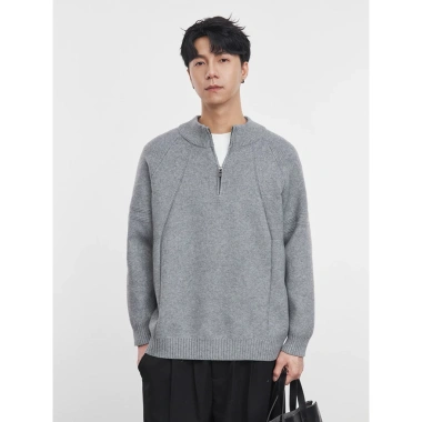 Áo Len Nam Cổ Lọ Khóa Kéo Raglan Co Giãn, Len Dày Dặn, Trẻ Trung - Giá 875k