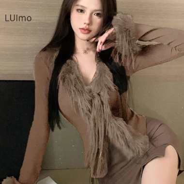 Áo len ngắn cardigan SBS Furry Hàn Quốc Cổ V tay dài không đều mỏng 147k 3