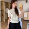 Áo len ngắn tay cổ tròn logo trái tim phong cách Hàn Quốc Giá chỉ 152.220₫