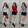 Áo len nữ cổ lệch vạt nhọn viền màu tay dài – Giá chỉ 262.000₫, ấm áp, thời trang