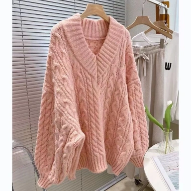 Áo len nữ cổ V tay bồng basic 2 lớp dày dặn, dài form rộng, nhiều màu hottrend NGO MINH SP55 - Giá chỉ 179k 5