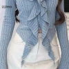 Áo Len Nữ Crop Top Cổ V Tay Dài Ruffles Gợi Cảm Len Mỏng Dệt Kim Giá 158.868₫ 7