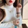 Áo len nữ giữ nhiệt lót lông cừu, cổ 3 phân, dày dặn, thiết kế lượn sóng - Giá chỉ 137.286₫ 2
