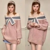Áo Len Nữ Nơ Trễ Vai Tiểu Thư Form Giấu Quần Freesize Cao Cấp Giá ưu đãi 331.550₫