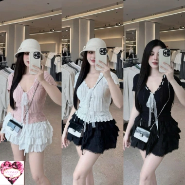 Áo len nữ tăm nơ tiểu thư mềm mịn, phong cách cao cấp Quảng Châu, giá chỉ 294.500₫