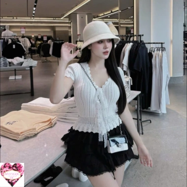 Áo len nữ tăm nơ tiểu thư mềm mịn, phong cách cao cấp Quảng Châu, giá chỉ 294.500₫