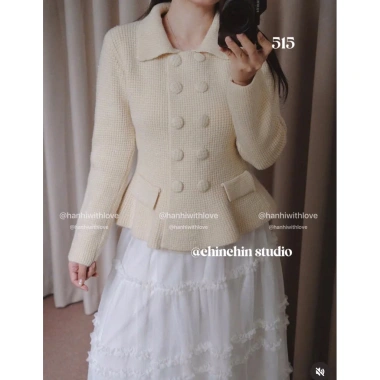 Áo Len Peplum Khuy Bọc Cao Cấp Giá Giảm 510.000đ Ảnh Thật Nữ Tràn Đầy 2