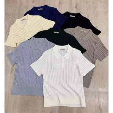 Áo Len Polo Dệt Kim Tay Ngắn PK96 – Giảm còn 260k, Vải mềm, Phong cách hiện đại