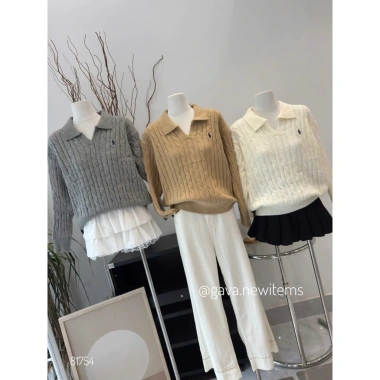 Áo Len Polo Thêu Ngựa Cổ Bẻ ALPTNC - Siêu ấm, Thời trang, Giá 430k giảm giá