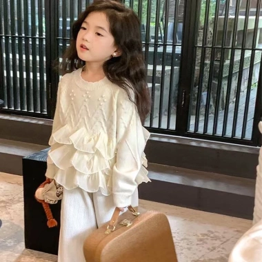 Áo Len Ren Bé Gái - Top Đan Công Chúa Thời Trang, Giá Ưu Đãi 303.070₫ 5