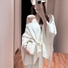 Áo len sáp sữa mềm mại màu trắng cao cấp - Thời trang nữ mùa thu, giảm giá 118.800 VND