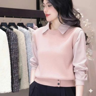 Áo Len Sơ Mi Dài Tay Cổ Đức Trẻ Trung Thanh Lịch - Phù Hợp Đi Làm và Đi Café B7 219.000 VND 3