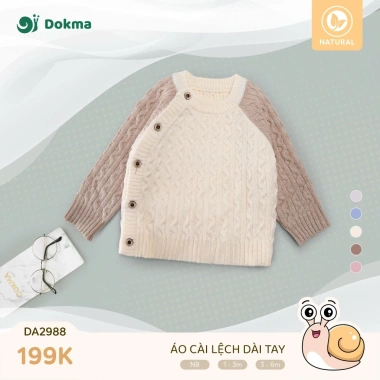 Áo len sơ sinh đa màu Dokma NB-6M-2-8kg, mềm mại, giảm giá, chỉ 189k 2