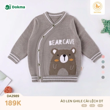 Áo len sơ sinh đa màu Dokma NB-6M-2-8kg, mềm mại, giảm giá, chỉ 189k 6