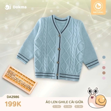 Áo len sơ sinh đa màu Dokma NB-6M-2-8kg, mềm mại, giảm giá, chỉ 189k 7