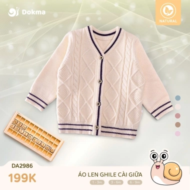 Áo len sơ sinh đa màu Dokma NB-6M-2-8kg, mềm mại, giảm giá, chỉ 189k 8
