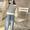 Áo len sọc tay phồng công chúa bé gái Xuân Thu - Khâu hai mảnh, giảm 20% 9