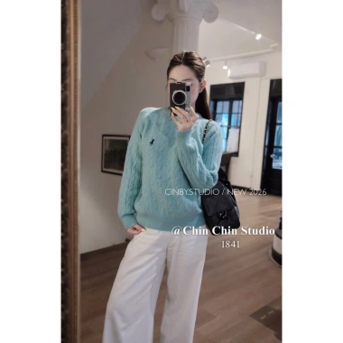 Áo Len Thêu Hình Ngựa 2 Màu Xanh Hồng - Sang Trọng, Giá Ưu Đãi 470.000₫ 4