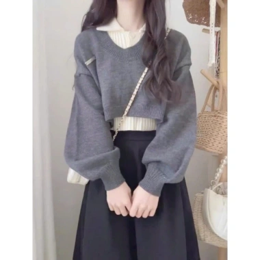 Áo len thu đông set 2 món cổ sơ mi tay bồng KHOSI SP242 - Giá 189.000 VND 4 Áo len thu đông set 2 món cổ sơ mi tay bồng KHOSI SP242 - Giá 189.000 VND 4