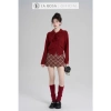 Áo Len Tiểu Thư Vintage La Rosa Cổ Bẻ Quả Lông 3 Màu Giáng Sinh Mặc Tết 585k 2