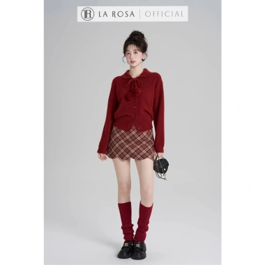Áo Len Tiểu Thư Vintage La Rosa Cổ Bẻ Quả Lông 3 Màu Giáng Sinh Mặc Tết 585k 2