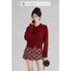 Áo Len Tiểu Thư Vintage La Rosa Cổ Bẻ Quả Lông 3 Màu Giáng Sinh Mặc Tết 585k 3