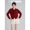 Áo Len Tiểu Thư Vintage La Rosa Cổ Bẻ Quả Lông 3 Màu Giáng Sinh Mặc Tết 585k 8