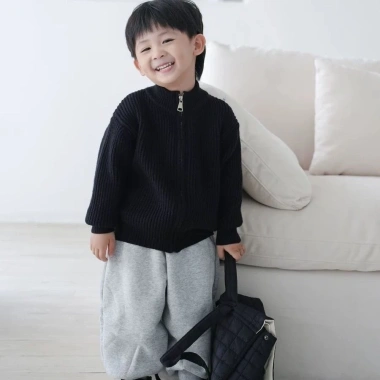 Áo len trẻ em cardigan mùa đông dày dệt kim, dây kéo, thời trang bé trai bé gái 7