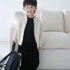Áo len trẻ em cardigan mùa đông dày dệt kim, dây kéo, thời trang bé trai bé gái 8