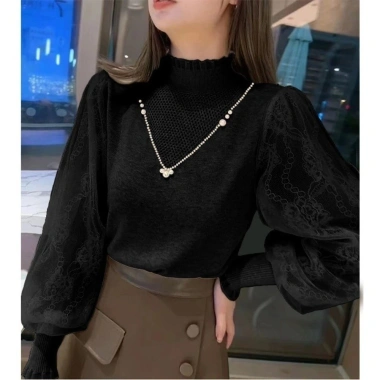 Áo len và áo sơ mi ren nữ dài tay nửa cổ rùa thanh lịch - Giá 262.008đ giảm tới 19% 4 Áo len và áo sơ mi ren nữ dài tay nửa cổ rùa thanh lịch - Giá 262.008đ giảm tới 19% 4