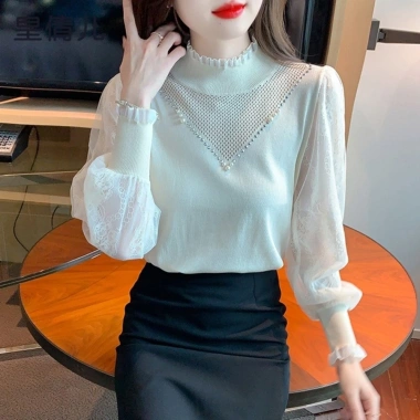 Áo len và áo sơ mi ren nữ dài tay nửa cổ rùa thanh lịch - Giá 262.008đ giảm tới 19% 5 Áo len và áo sơ mi ren nữ dài tay nửa cổ rùa thanh lịch - Giá 262.008đ giảm tới 19% 5