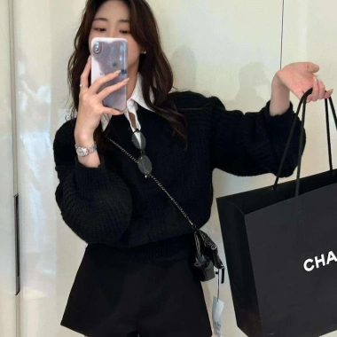 Áo Len Xoắn Nữ Cao Cấp Phong Cách Hàn Quốc Cảm Giác Giả Hai Mảnh Thu Đông 2.024 Giá 150.282 VND 6