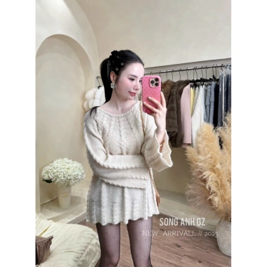 Áo len xoè hoạ tiết thừng QCCC ALXHTT giảm còn 560.000đ - mềm mại, thời trang 2