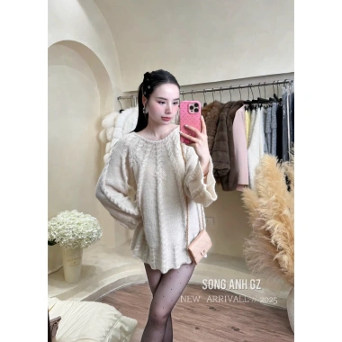 Áo len xoè hoạ tiết thừng QCCC ALXHTT giảm còn 560.000đ - mềm mại, thời trang 3