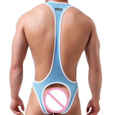Áo liền quần nam Colorblock lưới Body Bulge, túi lồi, backless cutout, suspender mở mông – giảm giá 200.803₫ 8