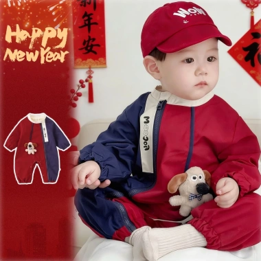 Áo Liền Quần Nhung 2-32 Tháng Ấm Áp - Bé Trai & Bé Gái - Tết Nguyên Đán Giá 273k 2