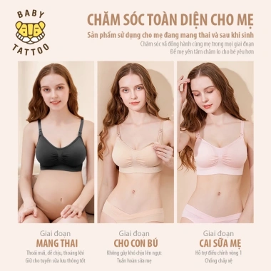 Áo Lót BABY TATTOO Không Gong Hỗ Trợ Sau Sinh Con Bú, Chống Cháy Xe - 249.000đ 2