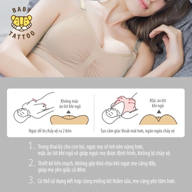 Áo Lót BABY TATTOO Không Gong Hỗ Trợ Sau Sinh Con Bú, Chống Cháy Xe - 249.000đ 4