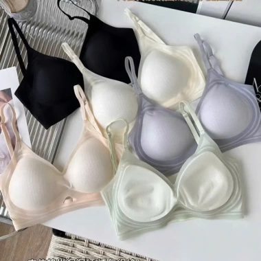Áo Lót Nữ Đệm Dày Su Đúc Không Gọng, Dây Lưng Mảnh, Thoáng Mát, Không Lộ Viền D01 7
