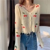Áo lưới cổ V khuy dài tay thêu Cherry – Siêu nhẹ, thời trang, chỉ 172.500₫ 8