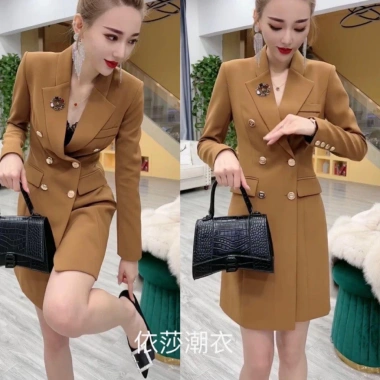 Áo Mangto Nữ Dáng Dài 6 Cúc, Vải Dày Dặn, Thanh Lịch, M6 Dành Cho Mẹ Trung Niên 4