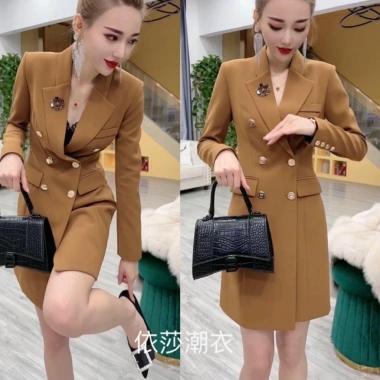 Áo Mangto Nữ Dáng Dài 6 Cúc, Vải Dày Dặn, Thanh Lịch, M6 Dành Cho Mẹ Trung Niên 10
