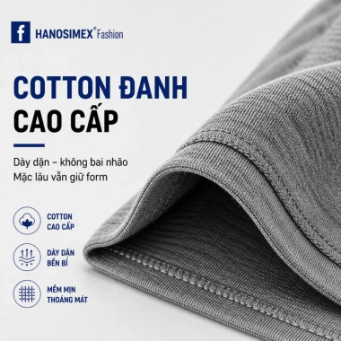 Áo May Ô Ba lỗ Nam Hanosimex 100% Cotton - Hàng Chính Hãng, Giá chỉ 95.000₫