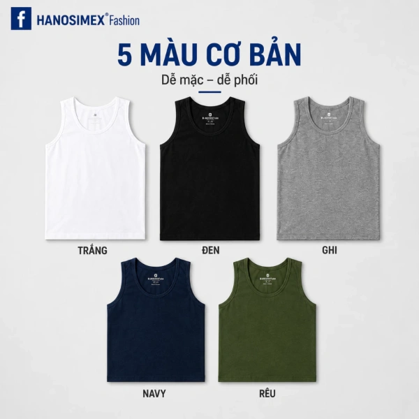 Cách phối áo ba lỗ Hanosimex với trang phục nam hiện đại: Gợi ý phong cách thực tế
