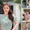 Áo Montoghi Cổ Tròn Croptop Trám Hoa Nữ Đẹp Giá Gốc 178k Giảm còn 138k 2