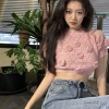 Áo Montoghi Cổ Tròn Croptop Trám Hoa Nữ Đẹp Giá Gốc 178k Giảm còn 138k 4