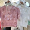 Áo Montoghi Cổ Tròn Croptop Trám Hoa Nữ Đẹp Giá Gốc 178k Giảm còn 138k 7