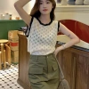Áo Montoghi Đan Thỏ Sát Nách Viền Bèo Sóng Xinh Xắn Giá 113.600 VND Giảm Giá