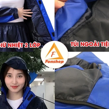 Áo mưa 2 lớp người lớn vải dù chống thấm, mũ gấp gọn - Chính hãng, 199k 5 Áo mưa 2 lớp người lớn vải dù chống thấm, mũ gấp gọn - Chính hãng, 199k 5