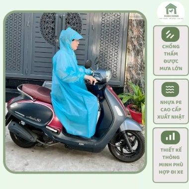 Áo mưa bít tiện lợi gấp gọn, siêu nhẹ, không thấm nước, bỏ túi đi xe - 68.000đ